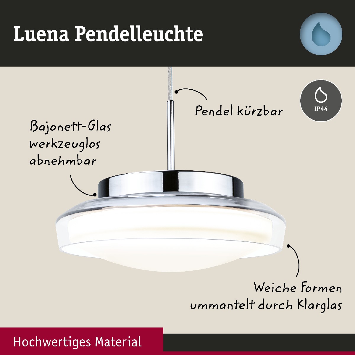 Paulmann Luena LED Pendelleuchte Selection Bathroom 71080
