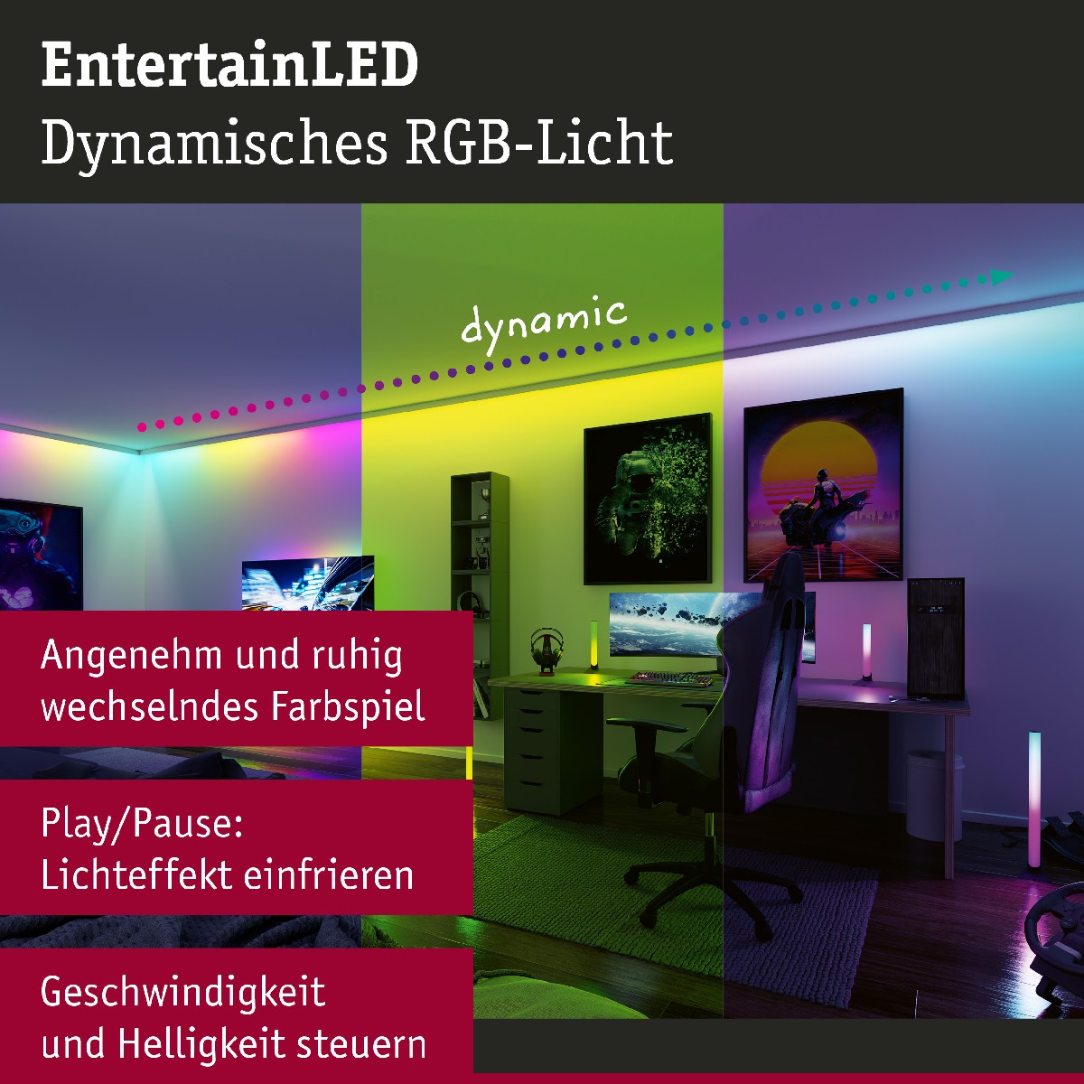 EntertainLED USB LED Strip TV-Beleuchtung 55 Zoll 2m 3,5W 60LEDs/m