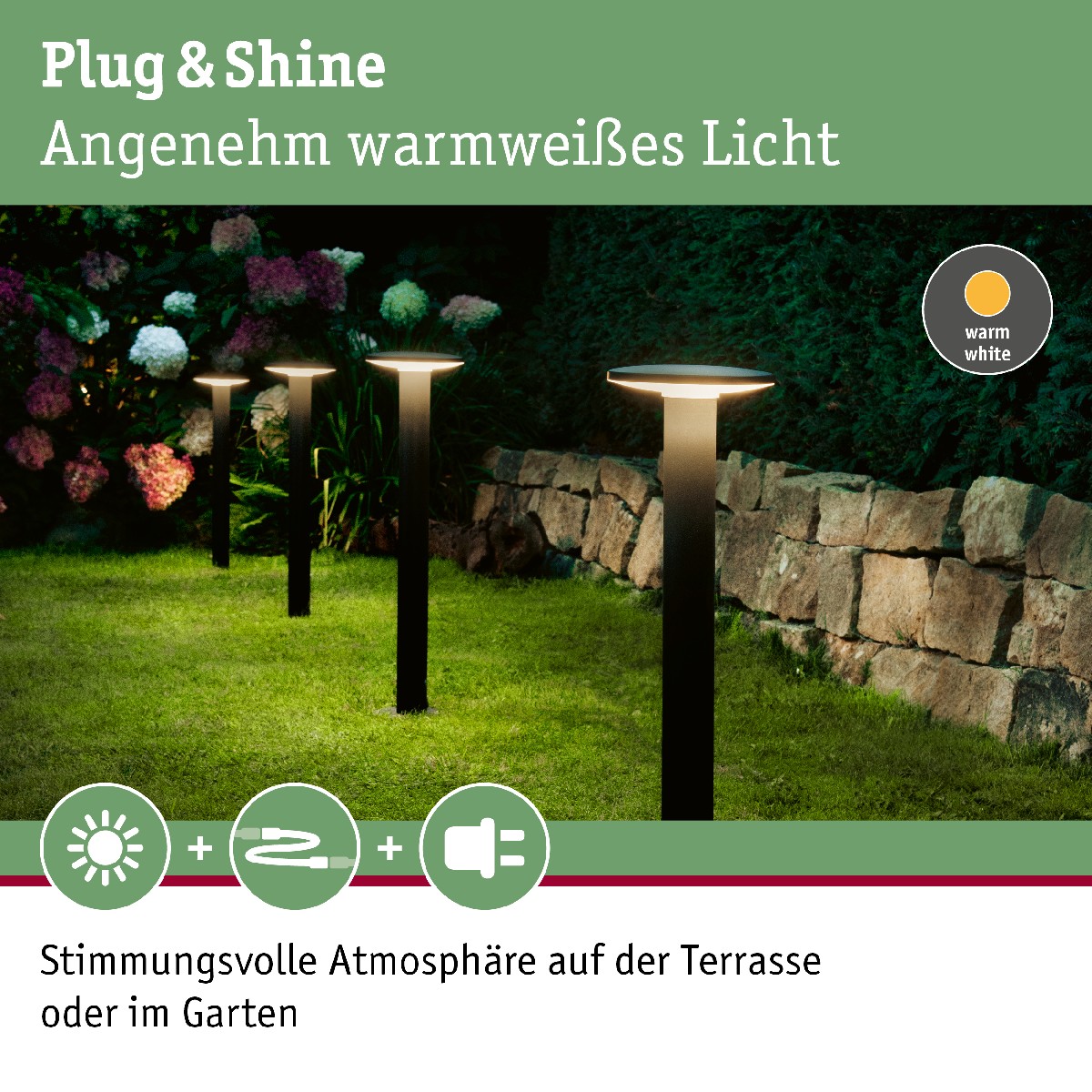 Paulmann 94312 Plug & Shine Pollerleuchte Plate