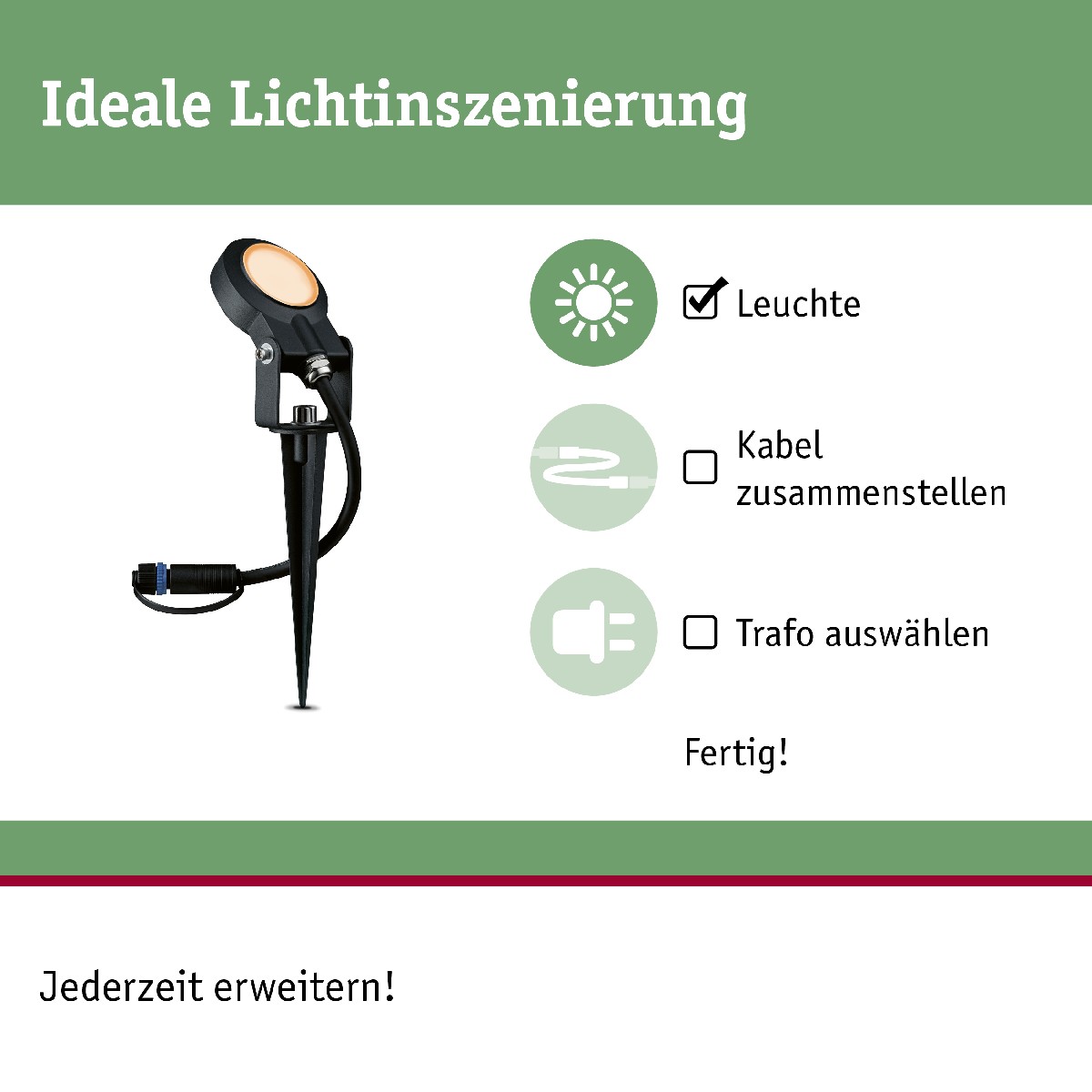 LED Shine Plug Sting Einzelspot & Gartenstrahler Paulmann 94728