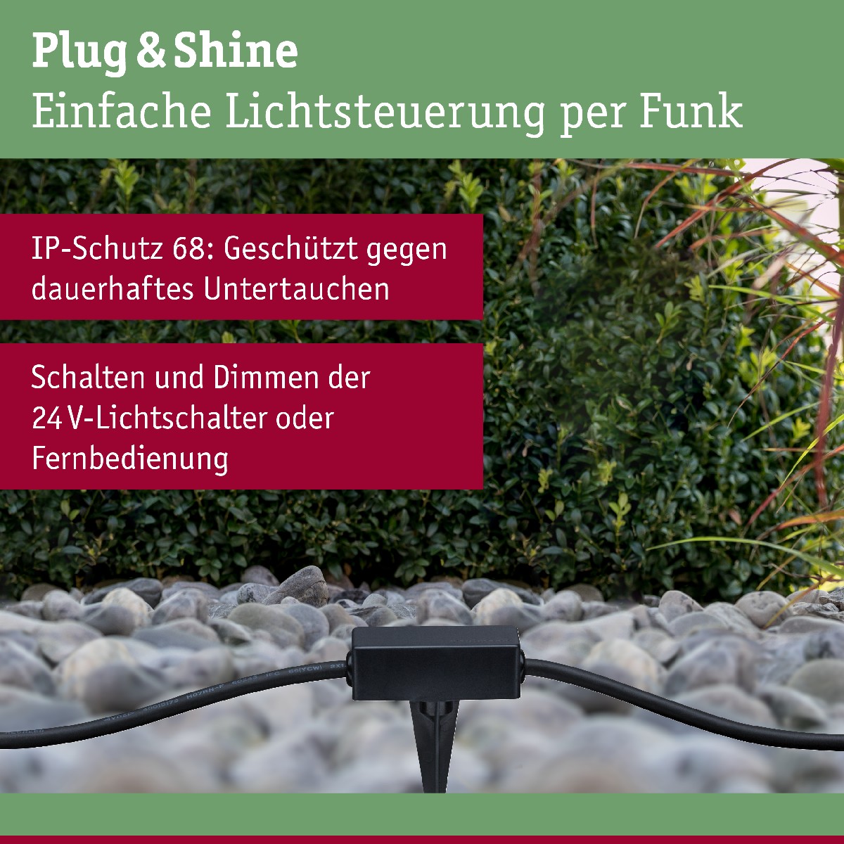 Paulmann 18011 Plug&Shine Controller IP68 433MHz Schwarz | Lampen-Controller
