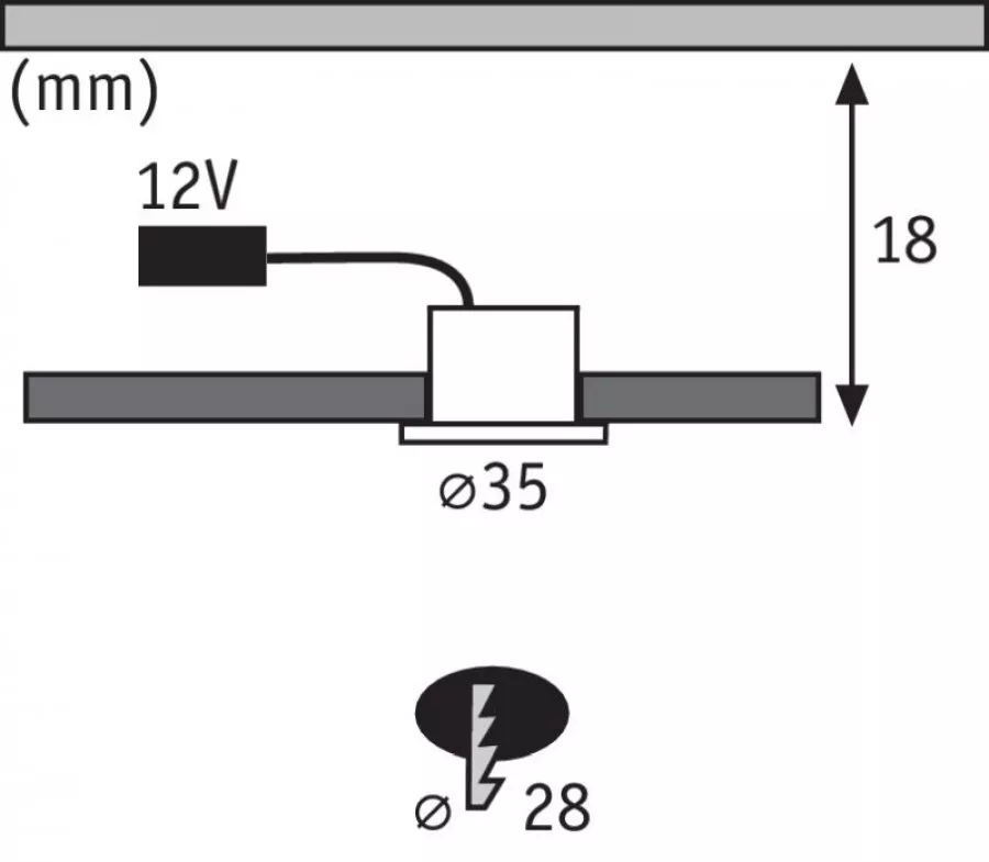 Paulmann 93586 Möbeleinbauleuchten-Set Micro Line Mini LED rund, Eisen gebürstet, 5er Set