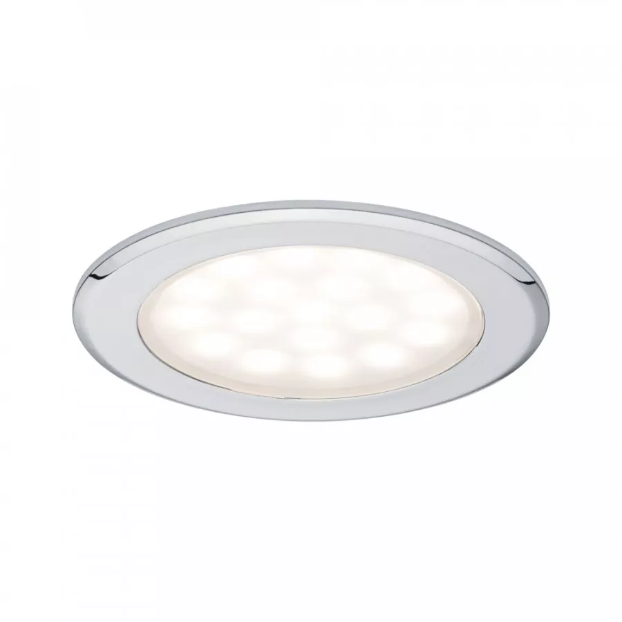 Paulmann 99920 LED Möbel Einbauleuchte rund 2er-Set Chrom