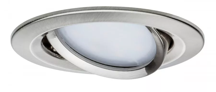 Paulmann 93878 LED Einbauleuchte Nova Plus Coin Basisset schwenkbar rund IP23 84mm 50° 3x6W 3x470lm 230V dimmbar 2700K Eisen gebürstet