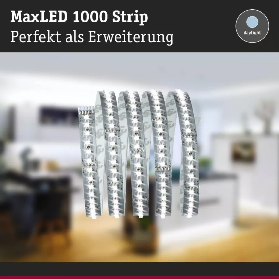Paulmann 70569 MaxLED 1000 LED Strip Tageslichtweiß Einzelstripe 1m 11,5W 1100lm/m 6500K