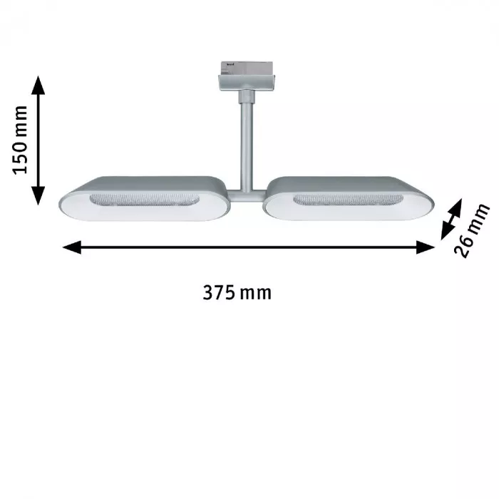 Paulmann 95469 URail LED Spot Dipper 2x10W Chrom matt/Weiß dimmbar