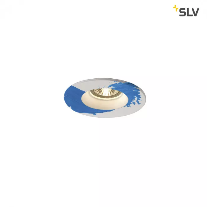 SLV 148070 Plastra Einbauleuchte QPAR51 rund weißer Gips