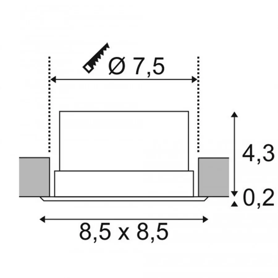 SLV Verlux Einbauleuchte LED 10W 3000K mattweiß 112682