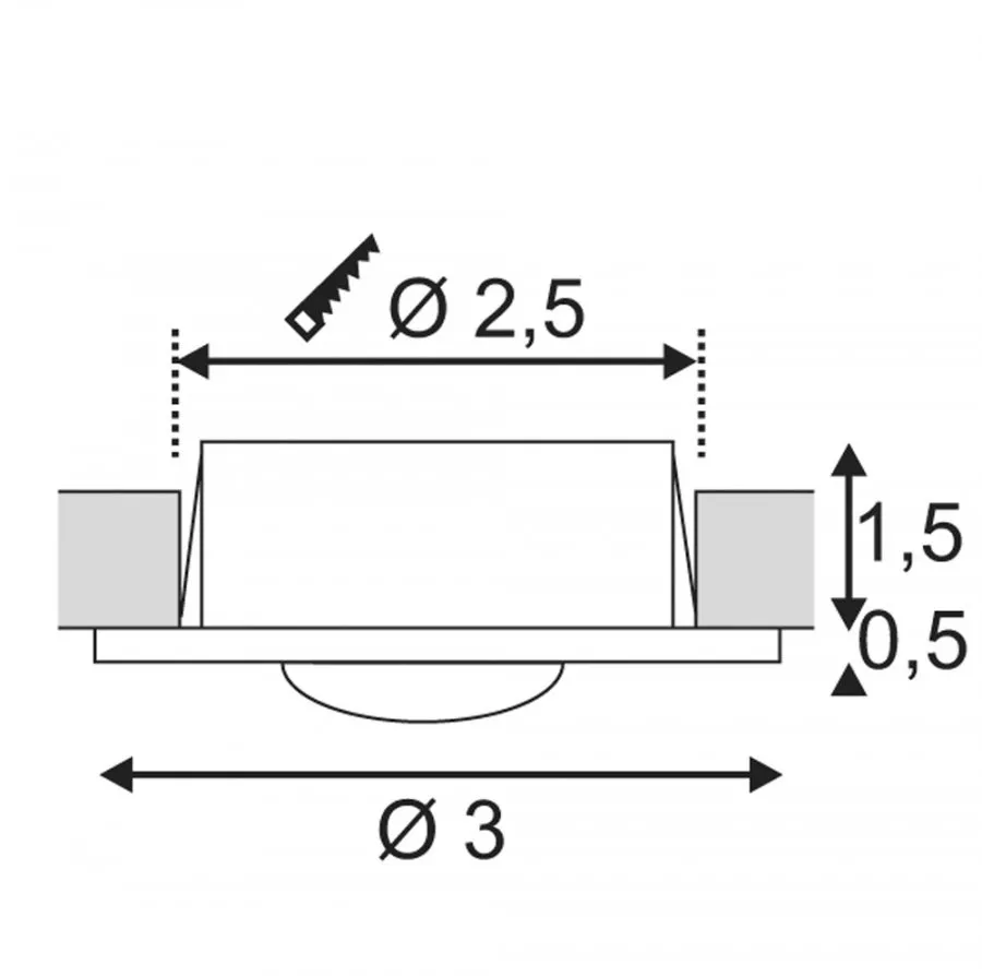 SLV DEKLED Einbauleuchte LED 1W 3000K rund silber metallic