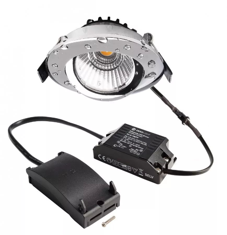 Deko-Light LED Deckeneinbauleuchte Dione IP44 8,5W 800lm dimmbar 3000K Chrom 565396