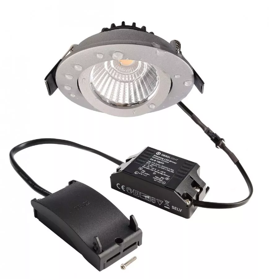 Deko-Light LED Deckeneinbauleuchte Dione IP44 8,5W 800lm dimmbar 4000K Silber 565399