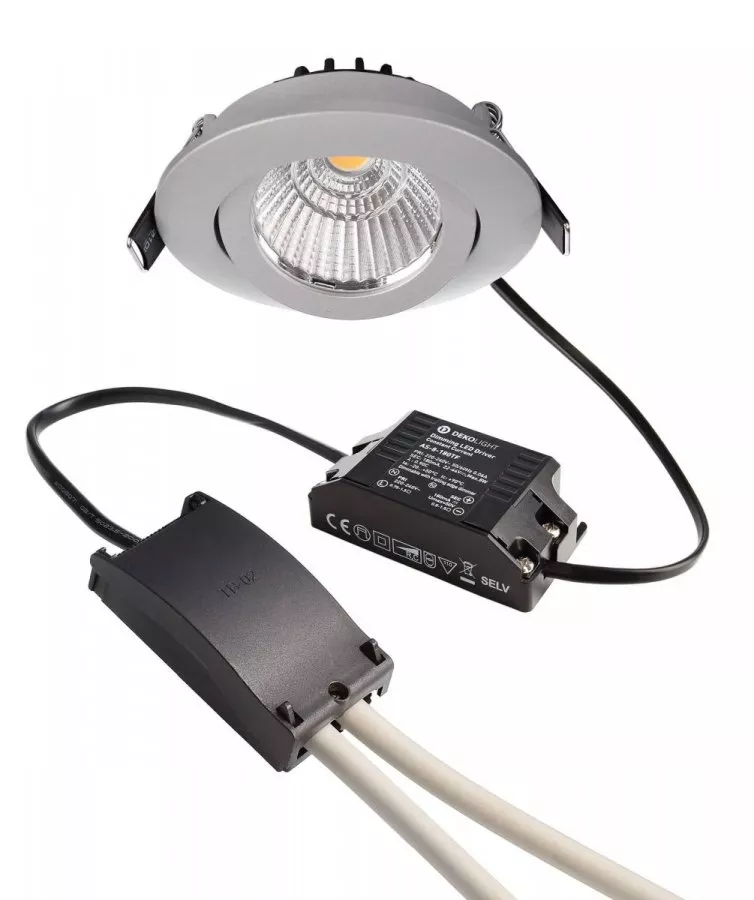 Deko-Light LED Deckeneinbauleuchte Dione 230V 8,5W 700lm dimmbar 3000K Silber 565356