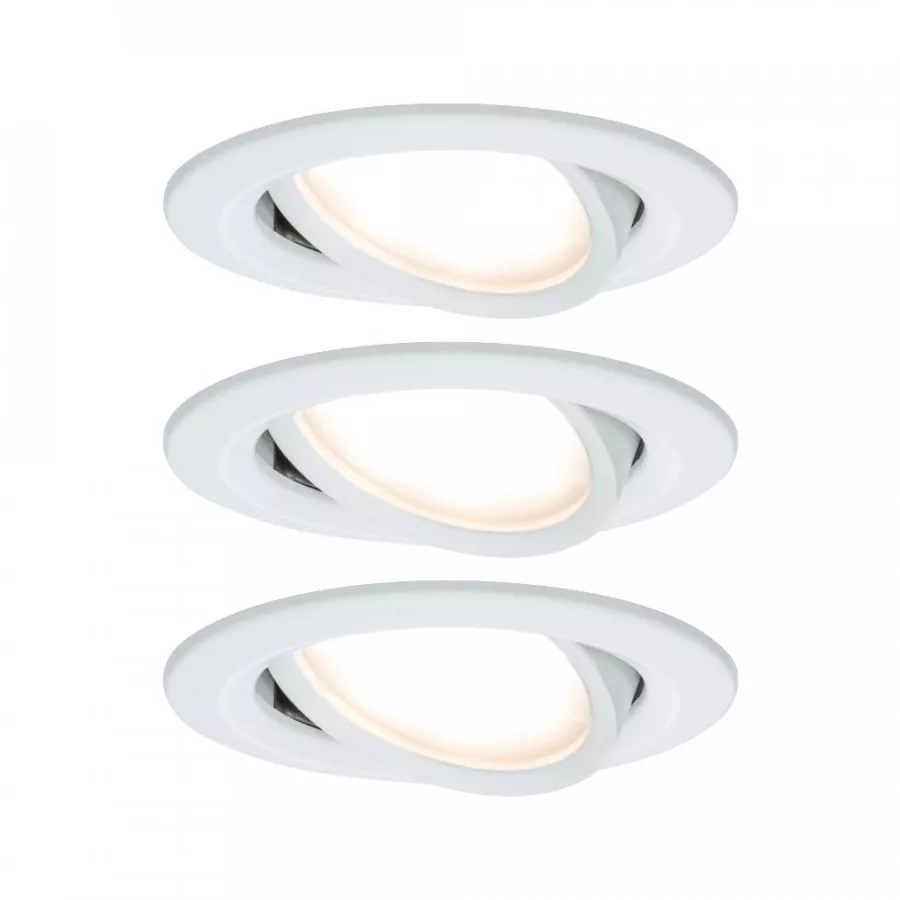 Paulmann 5140 Bundle LED Einbauleuchte Nova Coin schwenkbar 3x6,5W 2700K incl. Cephei Weiß