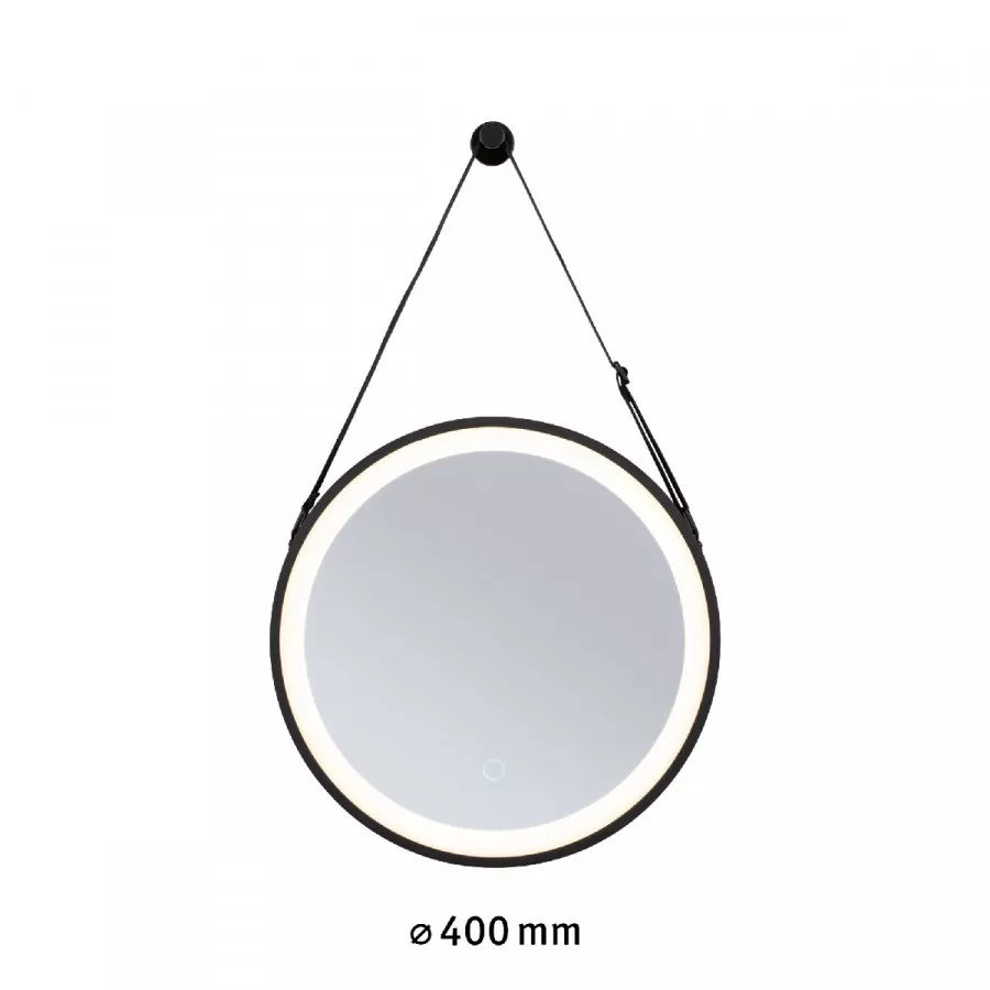Paulmann 71092 LED Leuchtspiegel Miro IP44 Tunable White 200lm 230V 7,5W Spiegel/Schwarz matt