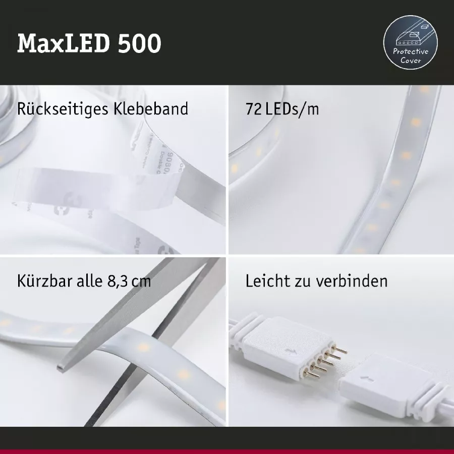 Paulmann 78872 MaxLED 500 LED Strip Smart Home Zigbee Tunable White beschichtet Basisset 3m IP44 17W 1530lm 60LEDs/m 36VA