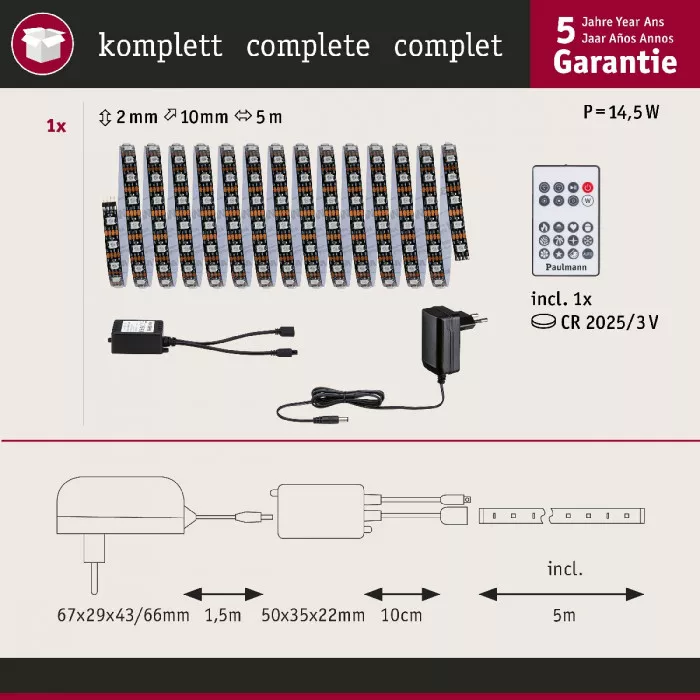 Paulmann 78888 EntertainLED LED Stripe Dynamic RGB 5m 10,5W 60LEDs/m 15VA