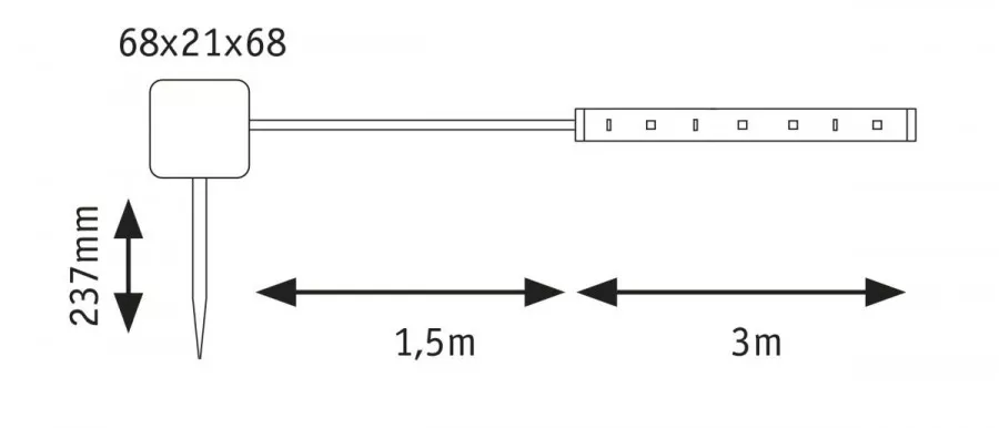 Paulmann 78897 LED Stripe 3m inkl. Dämmerungssensor und Akku 3m IP44 0,3W 16LEDs/m RGB