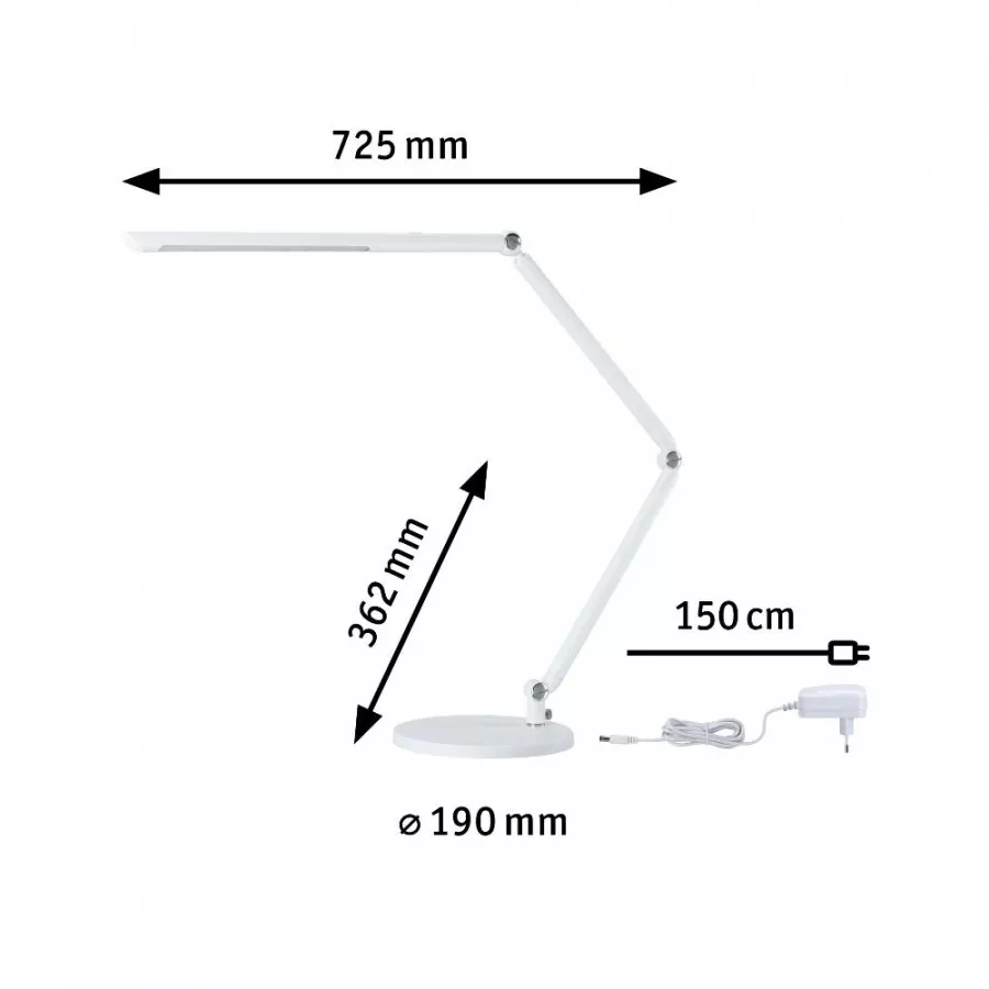 Paulmann 78911 LED Schreibtischleuchte FlexBar Weiß 10,6W WhiteSwitch 3000K