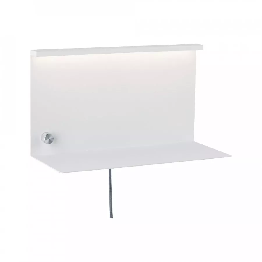 Paulmann 78916 LED Wandleuchte mit Ablage Jarina 4,5 W Weiß/Holz, Metall/Kunststoff