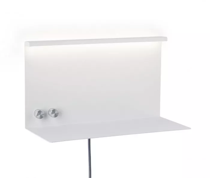 Paulmann 78919 LED Wandleuchte mit Ablage Jarina 4,5 W/ 1,6 W Weiß/Holz, Metall/Kunststoff