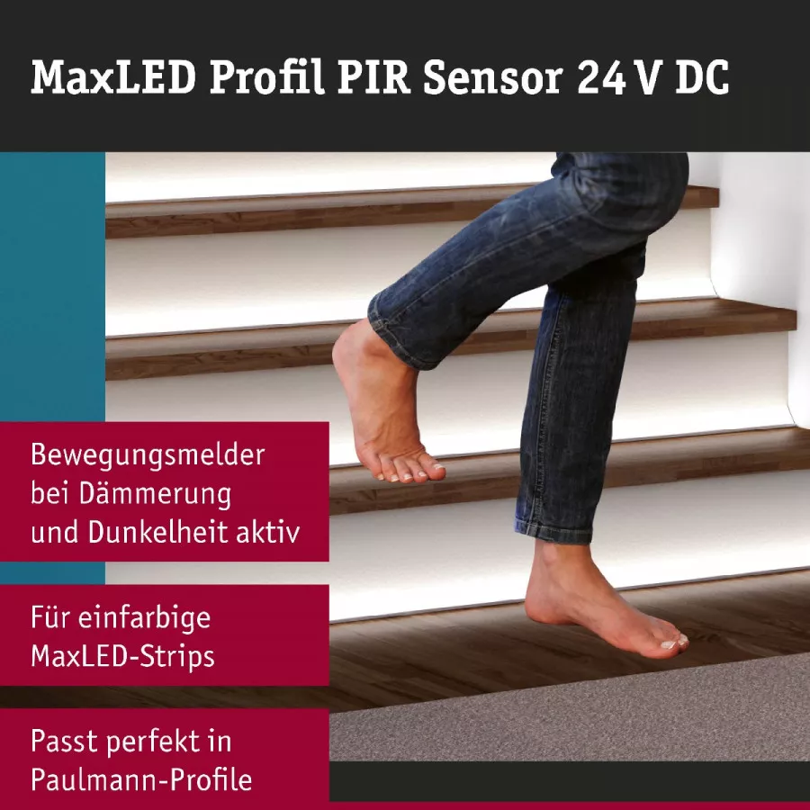 Paulmann 79841 MaxLED Sensor PIR für Profile DC 24V max. 144W Weiß