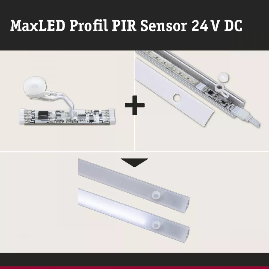 Paulmann 79841 MaxLED Sensor PIR für Profile DC 24V max. 144W Weiß