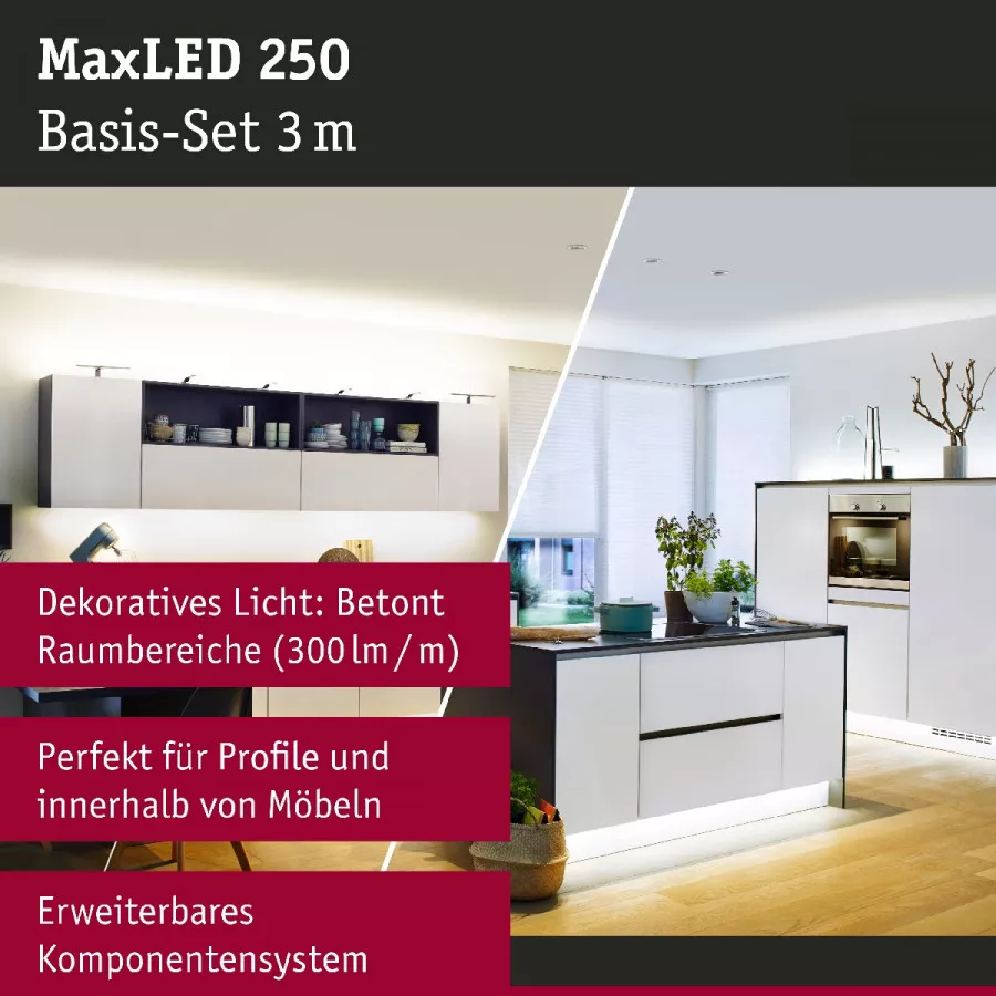 Paulmann 79860 MaxLED 250 LED Strip Tunable White Basisset 3m 11W 270lm/m 24VA