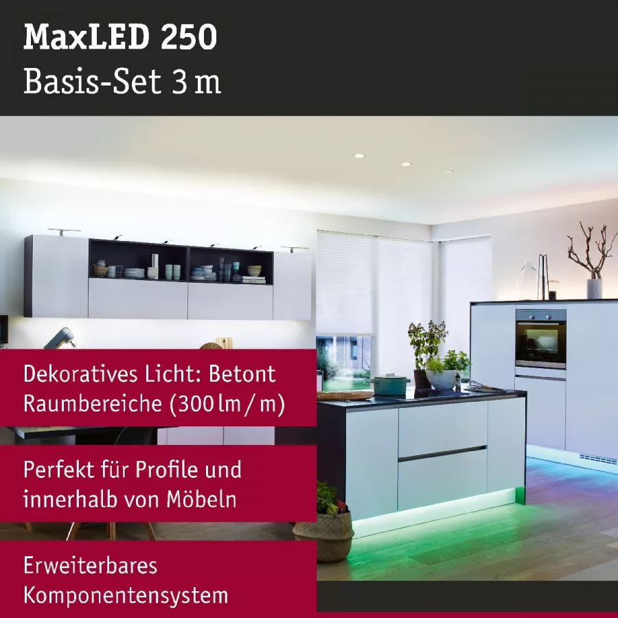 Paulmann 79864 MaxLED 250 LED Strip RGBW Basisset 3m 20W 270lm/m RGBW+ 36VA