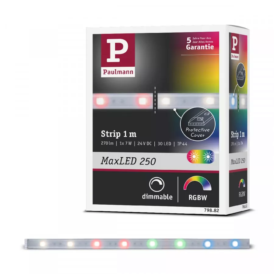 Paulmann 79882 MaxLED 250 LED Strip RGBW Einzelstripe 1m beschichtet IP44 7W 230lm/m RGBW+