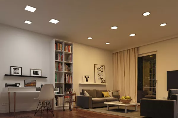 Paulmann 93048 Smart Home Zigbee LED Einbaupanel Areo VariFit IP44 eckig 230x230mm 16W 3.000K Weiß Tunable White