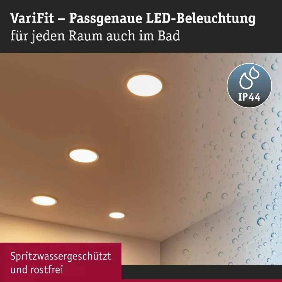 Paulmann 93049 LED Einbaupanel Areo VariFit IP44 3-Stufen-dimmbar 175mm 13W 3.000K Weiß
