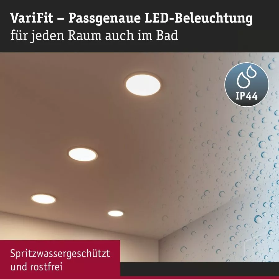 Paulmann 93055 LED Einbaupanel Areo VariFit IP44 3-Stufen-dimmbar 175mm 13W 4.000K Weiß