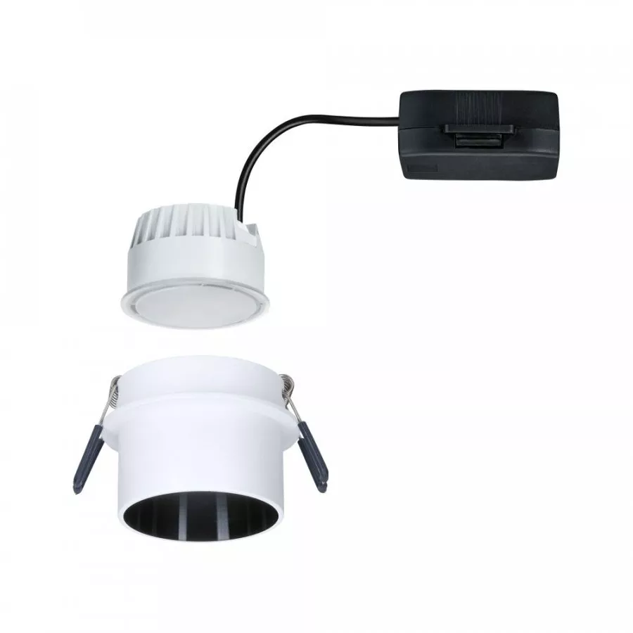 Paulmann 93376 Einbauleuchte LED Gil 6W IP44 2.700K Weiß / Schwarz matt 3-Stufen-dimmbar