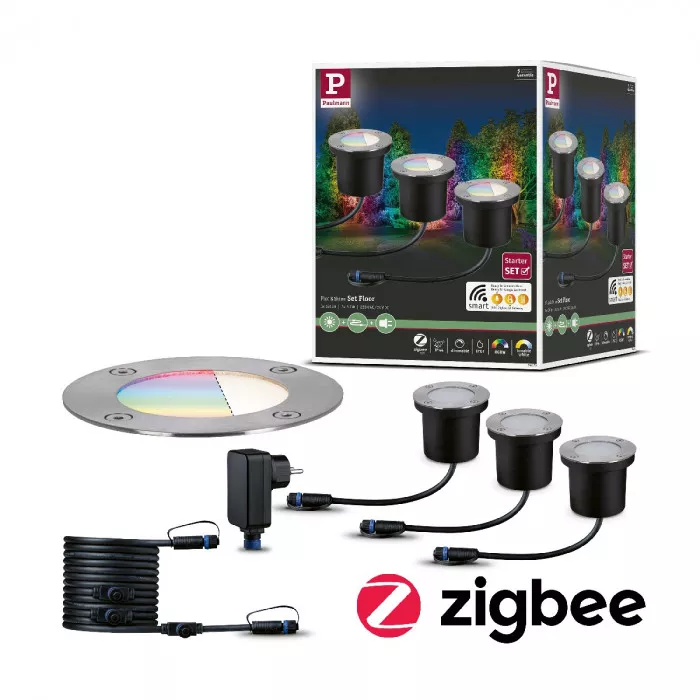 Paulmann 94275 Plug & Shine Basisset Bodeneinbauleuchte IP65 RGBW 24V ZigBee