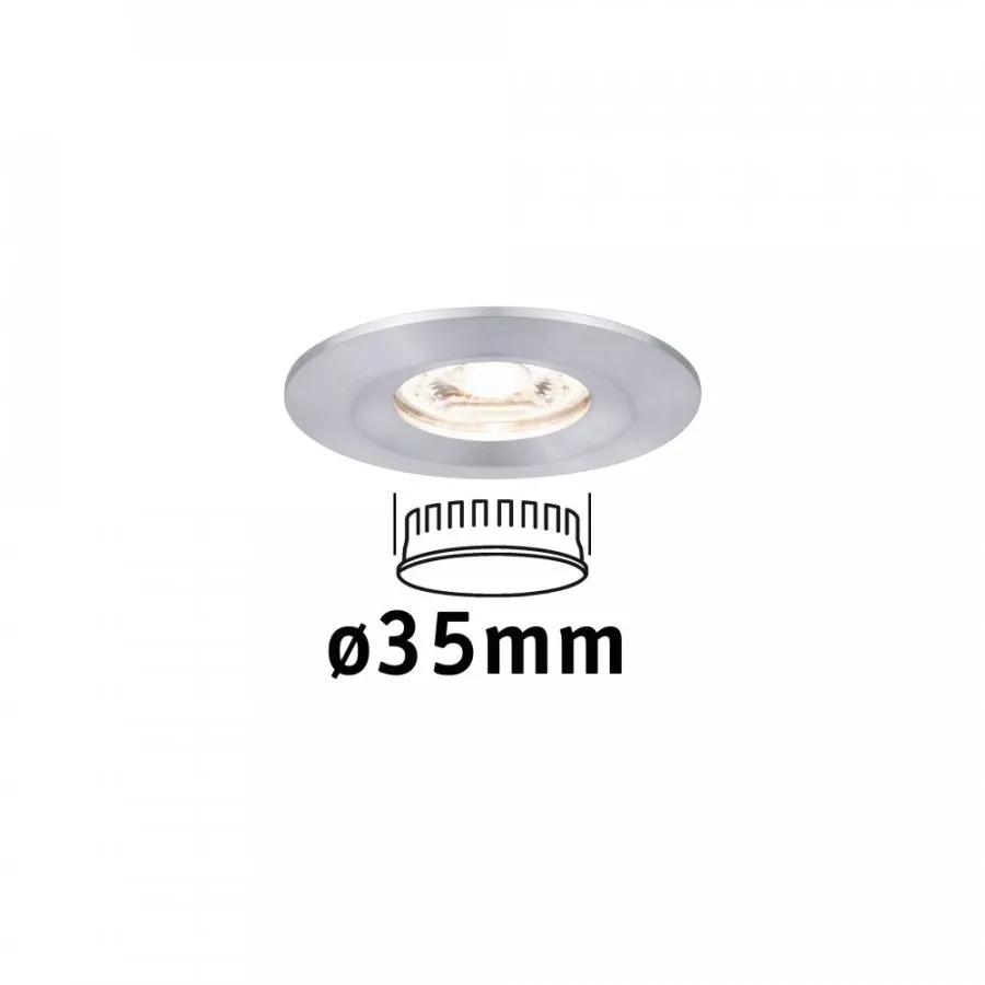 Paulmann 94304 LED Einbauleuchte Nova mini starr IP44 1x4W 2700K Alu gedreht 230V