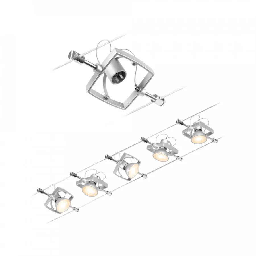 Paulmann 94430 CorDuo Seilsystem Mac II Basisset GU5,3 max. 5x10W 230/12V Chrom matt