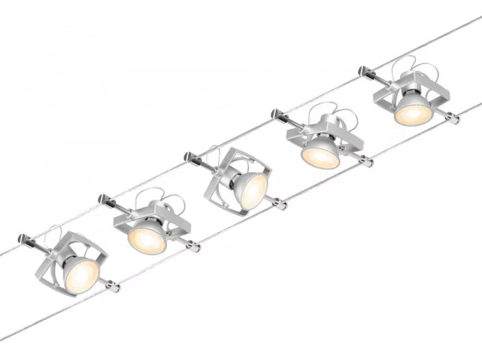 Paulmann 94430 CorDuo Seilsystem Mac II Basisset GU5,3 max. 5x10W 230/12V Chrom matt