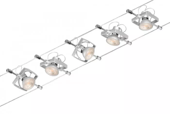 Paulmann 94430 CorDuo Seilsystem Mac II Basisset GU5,3 max. 5x10W 230/12V Chrom matt