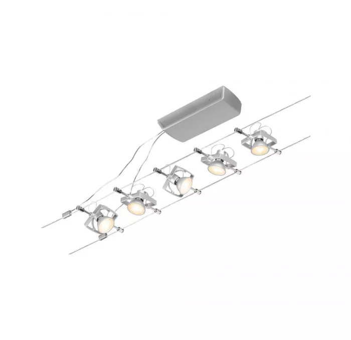 Paulmann 94430 CorDuo Seilsystem Mac II Basisset GU5,3 max. 5x10W 230/12V Chrom matt