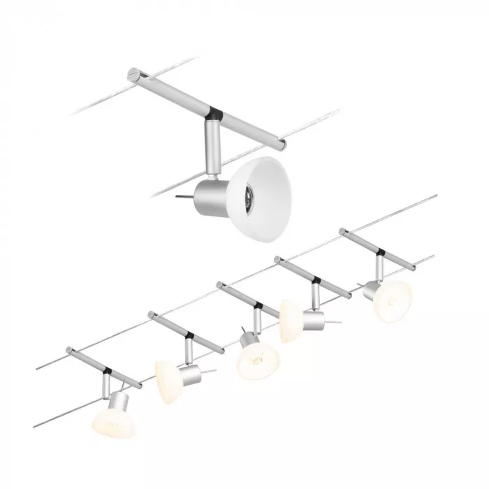 Paulmann 94448 CorDuo Seilsystem Sheela Basisset GU5,3 max. 5x10W 230/12V Chrom matt