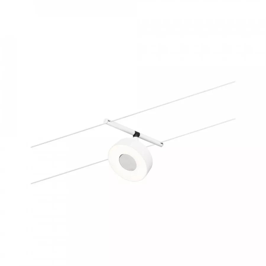 Paulmann 94478 CorDuo LED Seilsystem Circle Einzelspot 180lm 5W 3000K 12V Weiß matt/Chrom