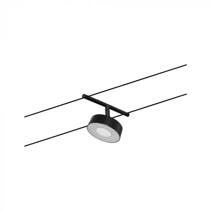 Paulmann 94480 CorDuo LED Seilsystem Circle Einzelspot 180lm 5W 3000K 12V Schwarz matt/Chrom