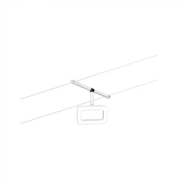 Paulmann 94483 CorDuo LED Seilsystem Frame Basisset 5x280lm 5x4,8W 3000K 230/12V Weiß matt/Chrom