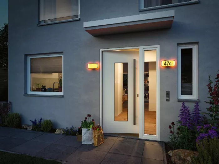 Paulmann 94507 LED Hausnummernleuchte Smart Home Zigbee Sheera Dämmerungssensor insektenfreundlich IP44 Tunable Warm 6,5W 430lm Anthrazit