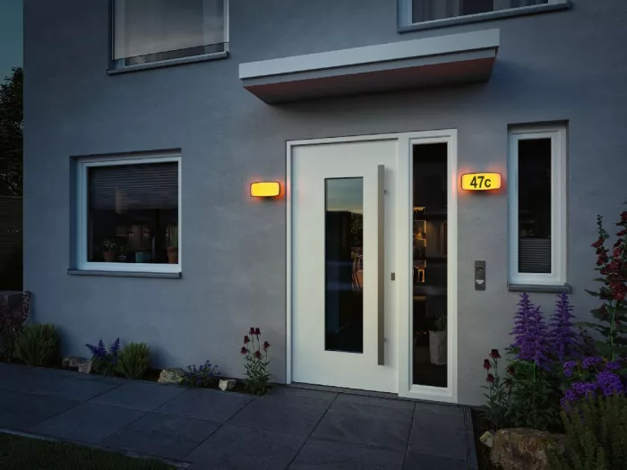 Paulmann 94507 LED Hausnummernleuchte Smart Home Zigbee Sheera Dämmerungssensor insektenfreundlich IP44 Tunable Warm 6,5W 430lm Anthrazit