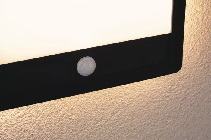 Paulmann 94709 House LED Außenpanel 3-Step-Dim Lamina Backlight Bewegungsmelder insektenfreundlich IP44 eckig 250x47mm 2200 - 3000K 14W 920lm Schwarz