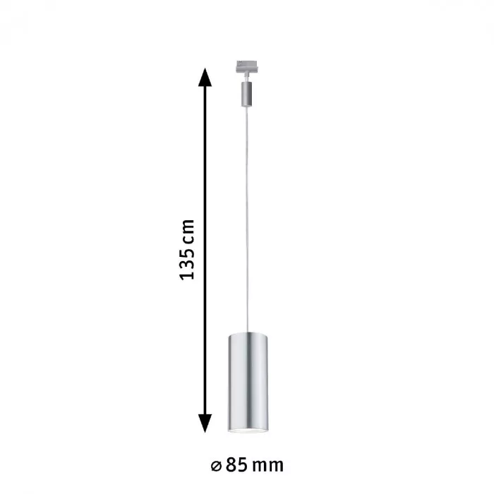 Paulmann 95177 URail, LED Pendel, 1x6W, Barrel 230V, Chrom matt / Alu eloxiert