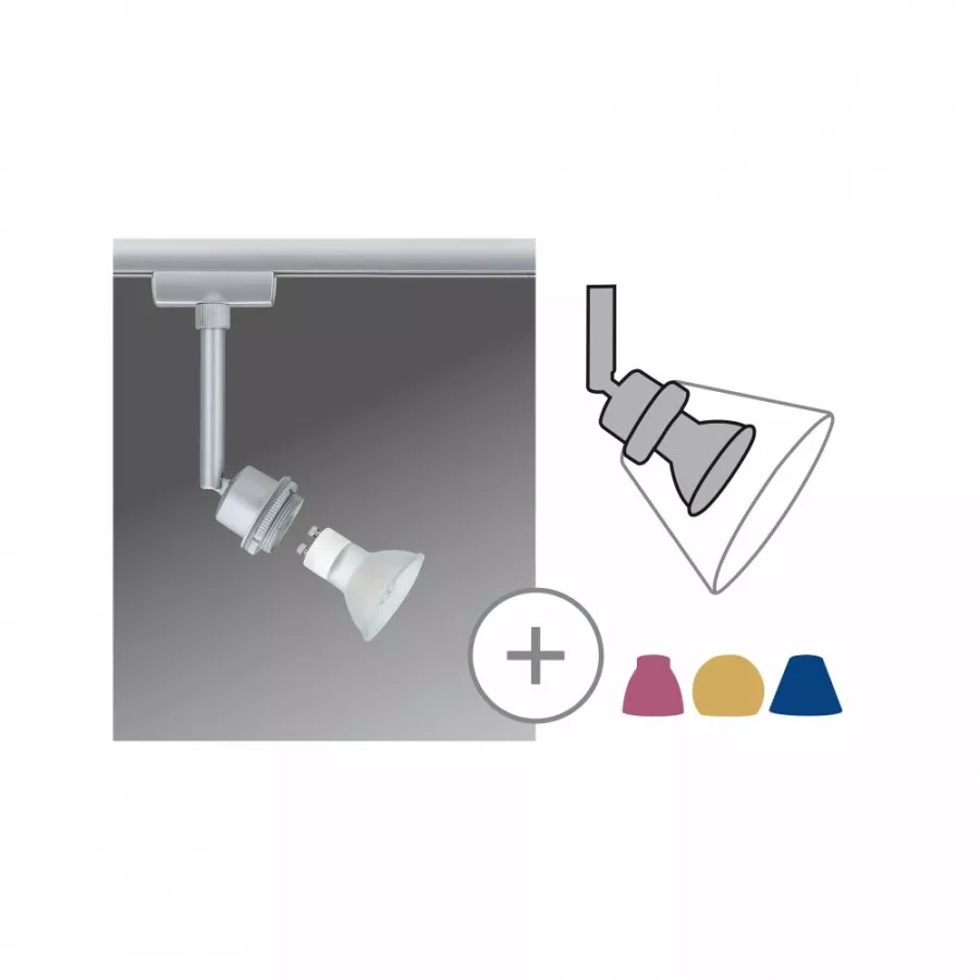 Paulmann 95182 URail, LED-Spot, 1x3,5W, DecoSystems 230V, Chrom matt