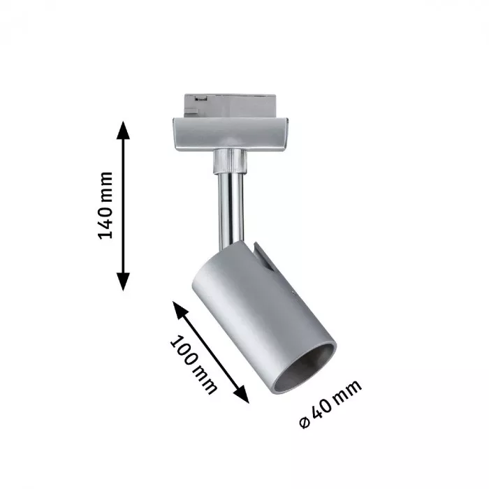 Paulmann 95329 URail Spot Pure I Chrom matt ohne Leuchtmittel, max. 10W GU10