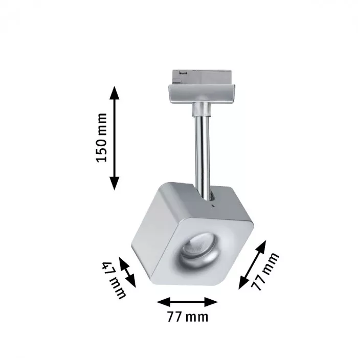 Paulmann 95510 URail LED Spot Cube 8W Chrom matt dimmbar